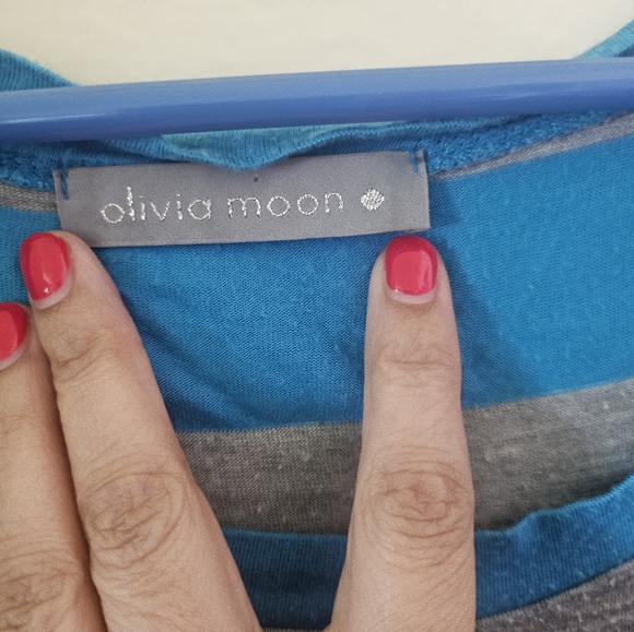 Olivia Moon Striped Ruched T-shirt - Picture 3 of 5